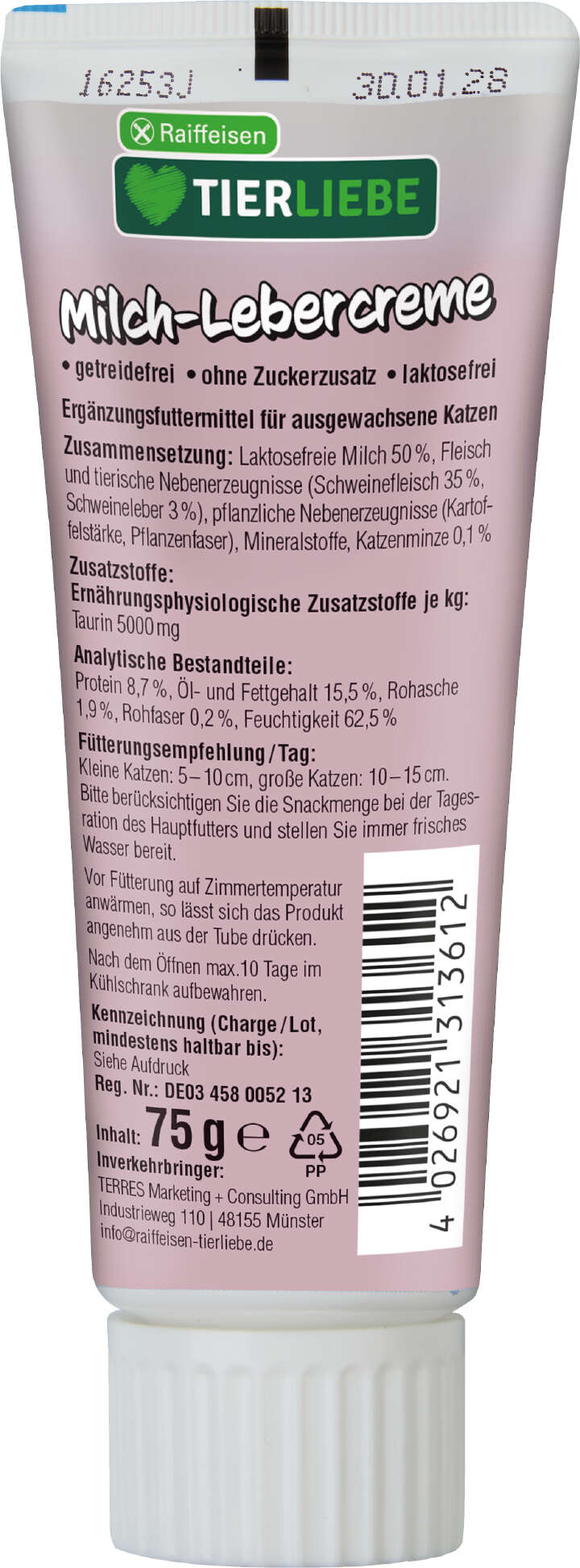 TIERLIEBE Milch-Lebercreme für Katzen